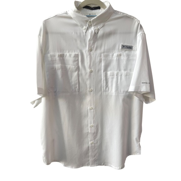 Columbia Sportswear Company Other - Columbia Mens PFG Tamiami Fishing Shirt White Size M Omni Shade Vented